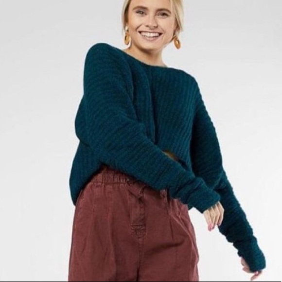 Free People Moonbeam V Neck Alpaca Blend Sweater M NWT - Picture 6 of 13